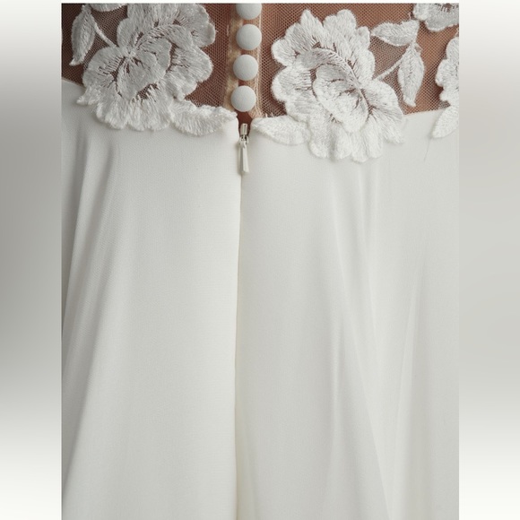 NWT Anthro: size 6 Jenny Yoo Elinor Deep V-Neck Lace & Illusion Wedding Gown - Picture 4 of 9